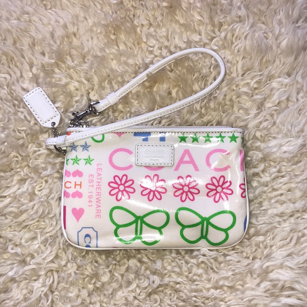 Small multicolored Coach wristlet